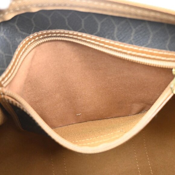 CHRISTIAN DIOR Logo Honeycomb Travel Hand Bag PVC Leather Brown Frannce - Picture 8 of 14